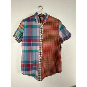 J.Crew Indian Madras Relaxed Fit Patchwork Plaid Button-Down Shirt Medium Casual